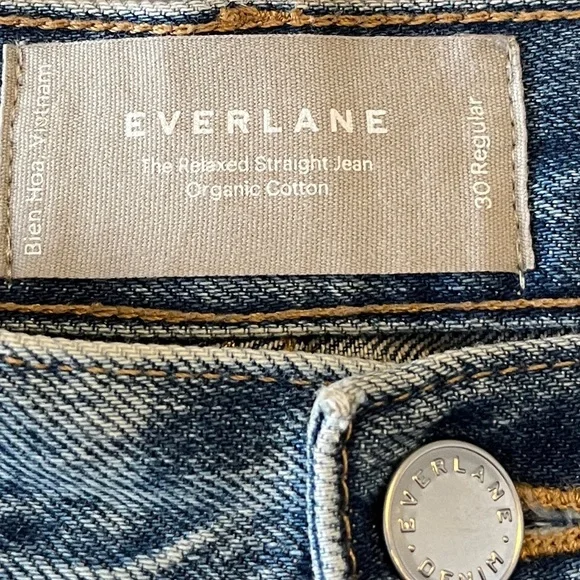 Everlane The Relaxed Straight Jean Size 30 Bottom Fly Vintage Wash Mid Rise - Picture 5 of 11